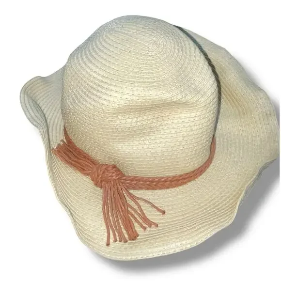 D&Y Straw Sun Hat 3.5" Wide Brim Packable Travel Beach Hike Cruise Women Tan - Picture 10 of 11